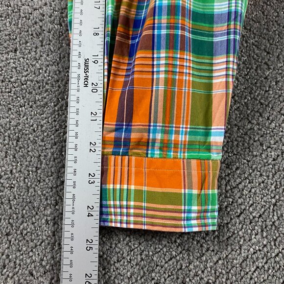 Ralph Lauren Button Down Shirt Men's 2XB Classic Fit Orange Green Plaid Check - Picture 10 of 10